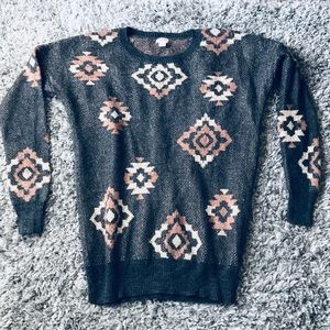 NWOT Metallic Tribal Sweater